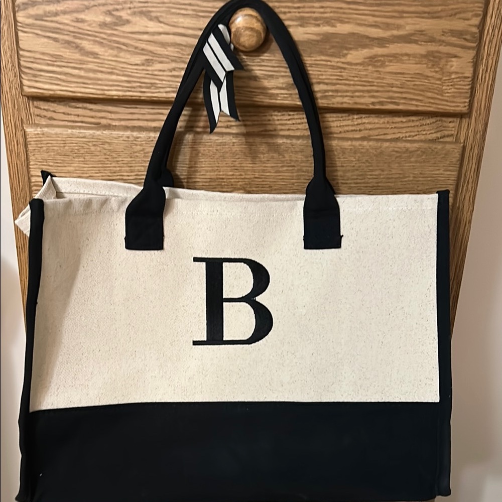 Black and White Canvas Tote Bag